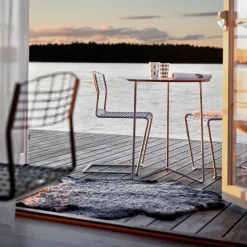 Grythyttan Stålmöbler Table For Outdoor Use*High Tech table, -hot-dip galvanized stand, Ø60 cm White