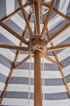 1898 Sun Protection*Hisshult parasol Ø270 cm, stripe-teak Blue