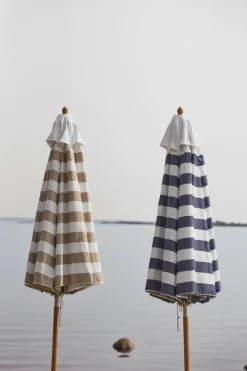 1898 Sun Protection*Hisshult parasol Ø270 cm, stripe-teak Blue