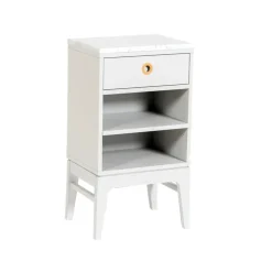 Mavis Bedside Tables*Höllviken bedside table, Light gray-white marble top-1 drawer Grey