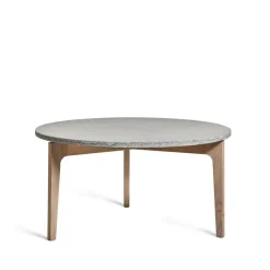 Mavis Coffee Tables*Höllviken coffee table Ø80 cm, Limestone-white pigmented oak leg BeigeWhite