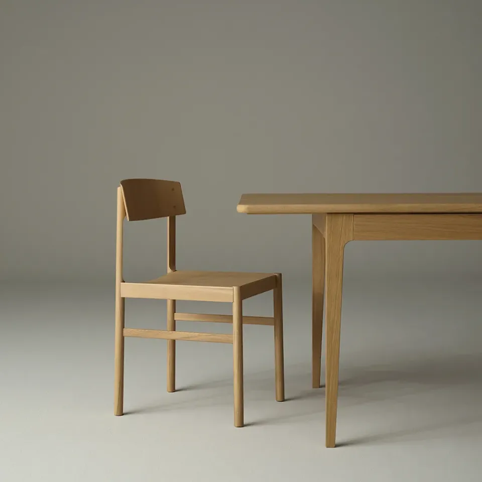 Mavis Dining Tables*Höllviken dining table, oak, white pigmented matte lacquer Beige
