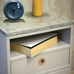 Mavis Bedside Tables*Höllviken high leg bedside table, oak white pigmented Beige