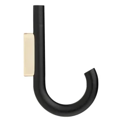 Gejst Clothes Hooks & Hangers*Hook hook 19 cm, stained oak-brass Black