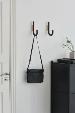 Gejst Clothes Hooks & Hangers*Hook hook 19 cm, stained oak-brass Black