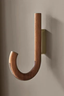 Gejst Clothes Hooks & Hangers*Hook hook 19 cm, Walnut-brass Brown