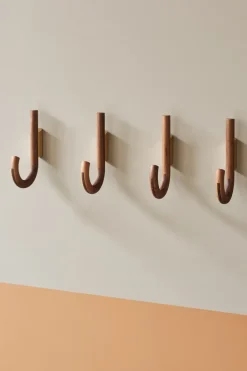 Gejst Clothes Hooks & Hangers*Hook hook 19 cm, Walnut-brass Brown