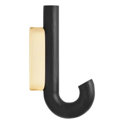 Gejst Clothes Hooks & Hangers*Hook hook mini 13.3 cm, Black oak-brass BlackGold-coloured