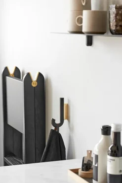 Gejst Clothes Hooks & Hangers*Hook hook mini 13.3 cm, Black oak-brass BlackGold-coloured