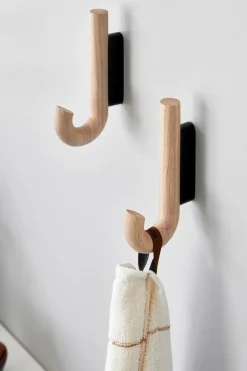 Gejst Clothes Hooks & Hangers*Hook hook mini 13.3 cm, Oak-black BrownBlack