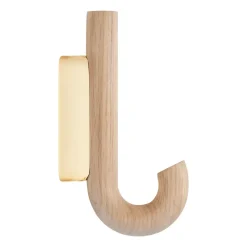 Gejst Clothes Hooks & Hangers*Hook hook mini 13.3 cm, Oak-brass BrownGold-coloured