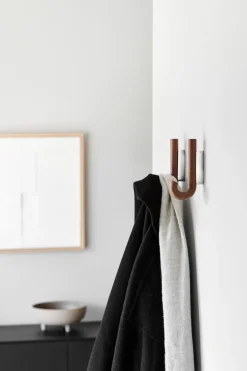 Gejst Clothes Hooks & Hangers*Hook hook mini 13.3 cm, Walnut-Chrome BrownSilver-coloured