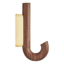 Gejst Clothes Hooks & Hangers*Hook hook mini 13.3 cm, Walnut-brass BrownGold-coloured