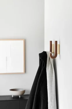 Gejst Clothes Hooks & Hangers*Hook hook mini 13.3 cm, Walnut-brass BrownGold-coloured
