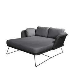 Cane-line Garden Sofas & Garden Benches*Horizon daybed, Natté , black frame Grey