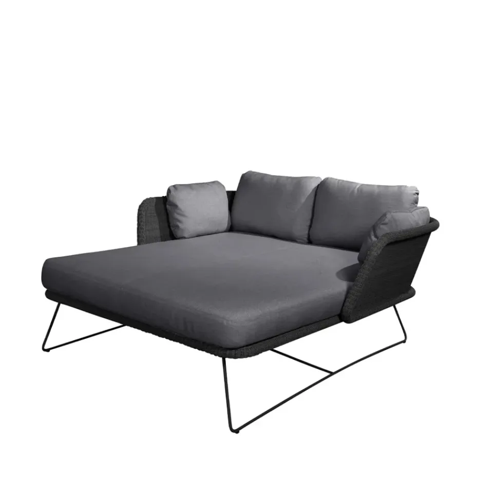 Cane-line Garden Sofas & Garden Benches*Horizon daybed, Natté , black frame Grey