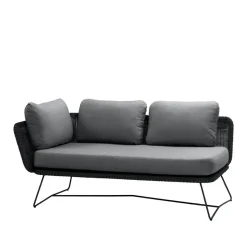 Cane-line Garden Sofas & Garden Benches|Outdoor Lounge Furniture*Horizon modular sofa, Natté , right, black frame Grey
