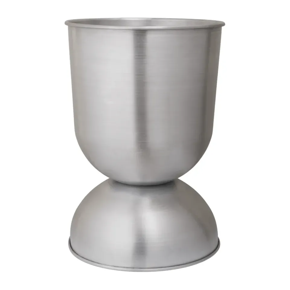 Ferm Living Garden Details & Accessories*Hourglass flower pot large Ø50 cm, Aluminium Silver-coloured