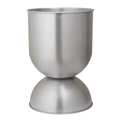 Ferm Living Garden Details & Accessories*Hourglass flower pot medium Ø40 cm, Aluminium Silver-coloured