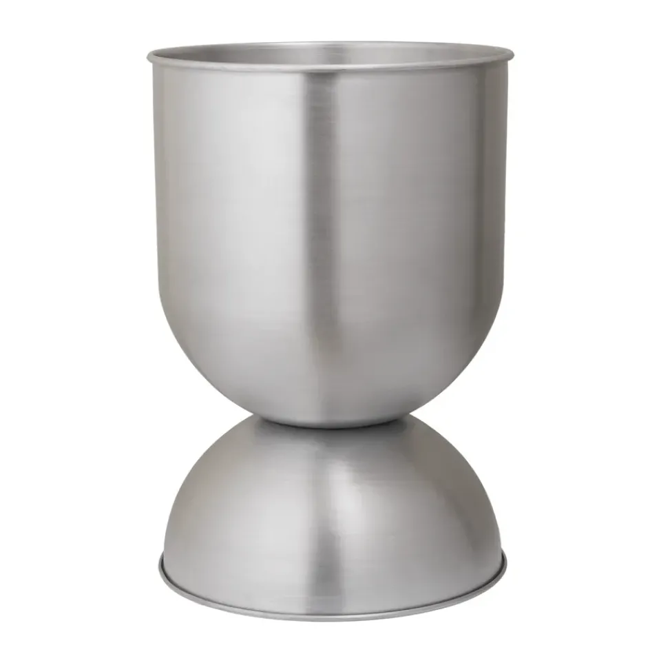 Ferm Living Garden Details & Accessories*Hourglass flower pot medium Ø40 cm, Aluminium Silver-coloured