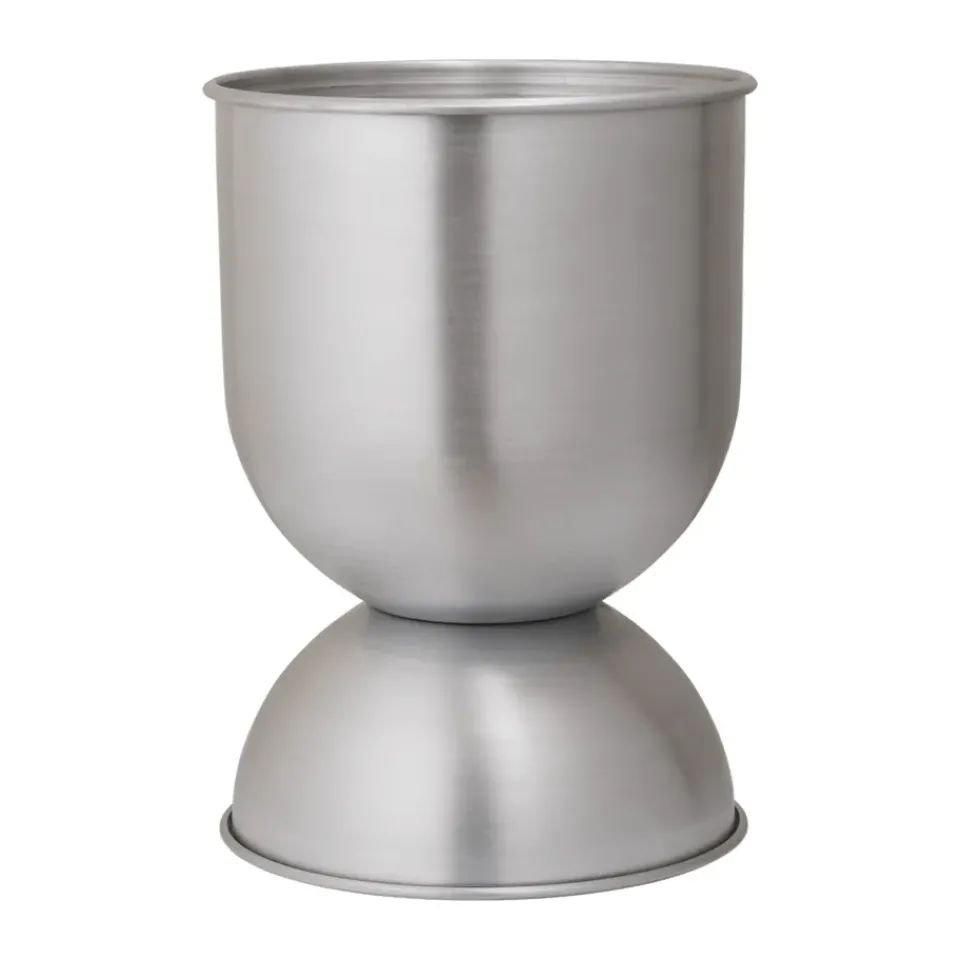 Ferm Living Garden Details & Accessories*Hourglass flower pot small Ø30 cm, Aluminium Silver-coloured