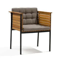 Skargaarden Seating*Häringe armchair, Sunbrella Natté Nature -teak-black Grey