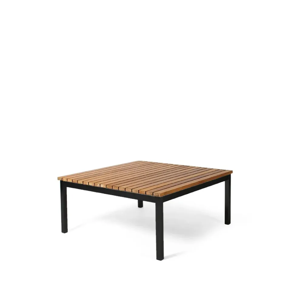 Skargaarden Table For Outdoor Use|Outdoor Lounge Furniture*Häringe coffee table, Teak, small, black steel frame Brown