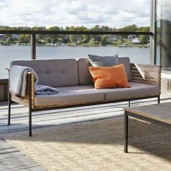 Skargaarden Table For Outdoor Use|Outdoor Lounge Furniture*Häringe coffee table, Teak, small, black steel frame Brown