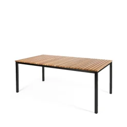 Skargaarden Table For Outdoor Use*Häringe dining table, Teak, medium, black steel frame Brown