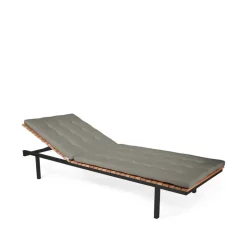 Skargaarden Seating*Häringe sun bed, Sunbrella Natté Nature -teak-black Grey