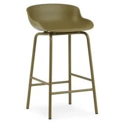 Normann Copenhagen Bar Stools*Hyg barstool metal legs 65 cm, Olive Green