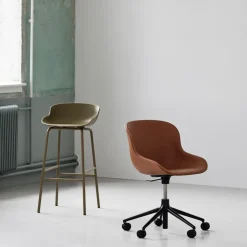 Normann Copenhagen Bar Stools*Hyg barstool metal legs 65 cm, Olive Green