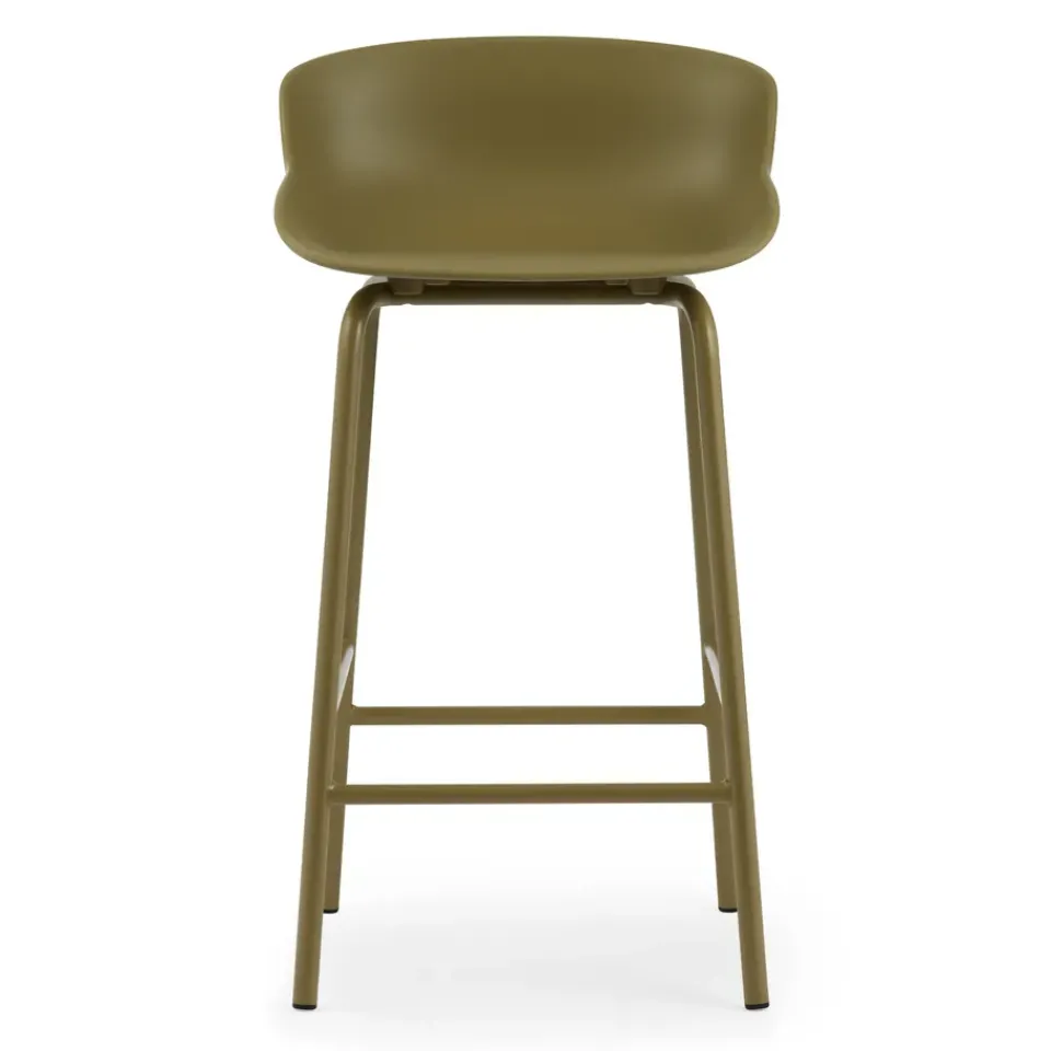 Normann Copenhagen Bar Stools*Hyg barstool metal legs 65 cm, Olive Green