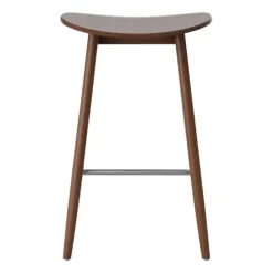 Massproductions Bar Stools*Icha barstool 65 cm, Walnut stained beech Brown