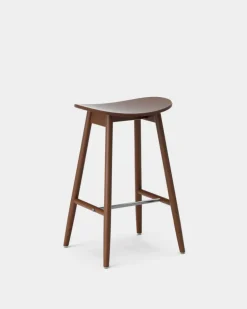 Massproductions Bar Stools*Icha barstool 65 cm, Walnut stained beech Brown