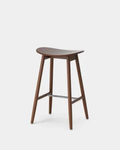 Massproductions Bar Stools*Icha barstool 65 cm, Walnut stained beech Brown