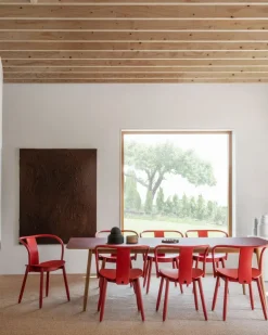 Massproductions Chairs*Icha chair, varnished beech Red
