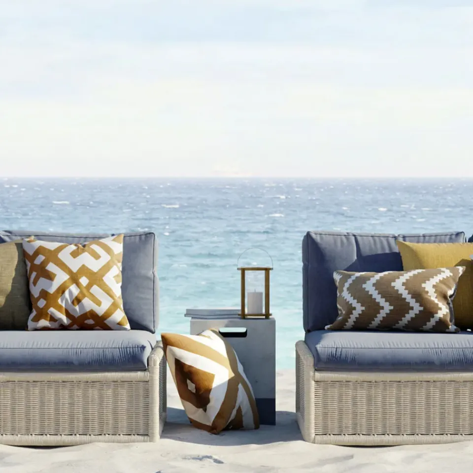 Chhatwal & Jonsson Garden Details & Accessories*Ikat Sema cushion, /off white. 40 cm Grey
