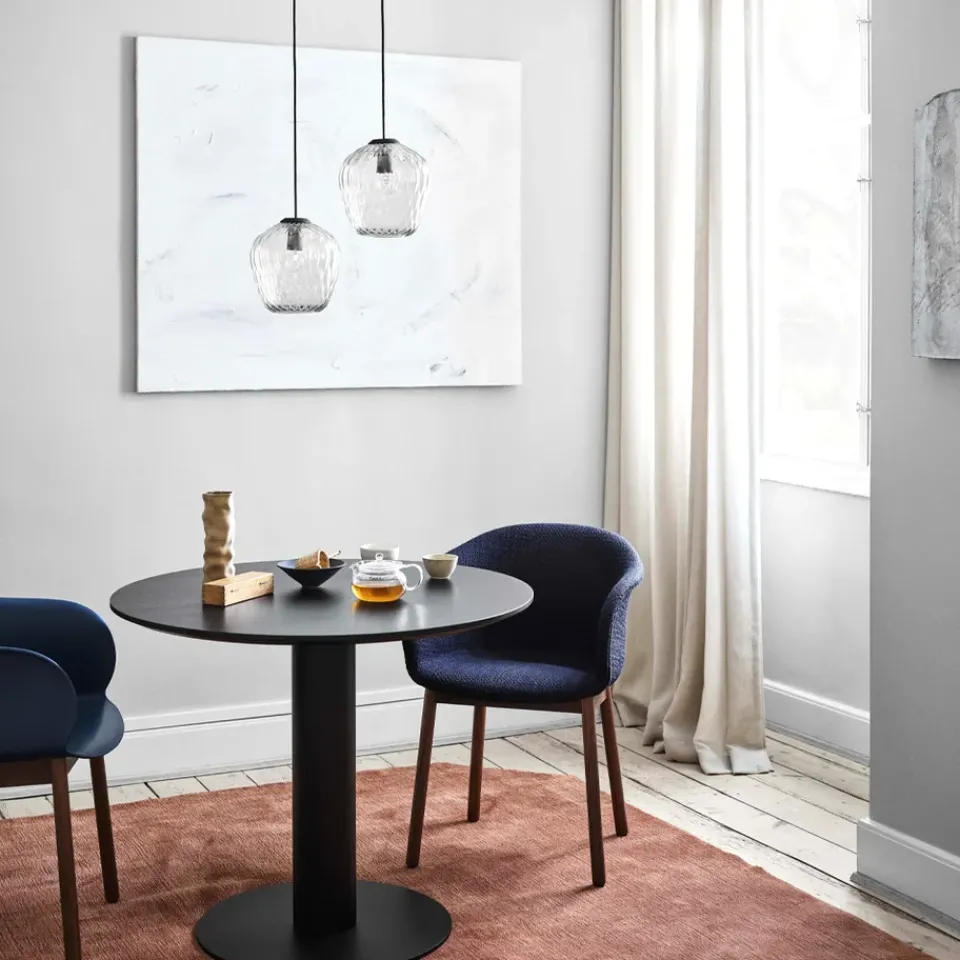 &Tradition Dining Tables*In Between SK11 dining table, Oak smoked oil matte black metal stand Beige