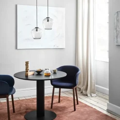 &Tradition Dining Tables*In Between SK11 dining table, lacquered oak. matte metal stand Black