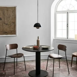 &Tradition Dining Tables*In Between SK11 dining table, lacquered oak. matte metal stand Black