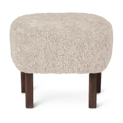 Audo Copenhagen Armchairs & Footstools*Ingeborg ottoman, Sheep skin moonlight-legs in smoked oak WhiteBeige