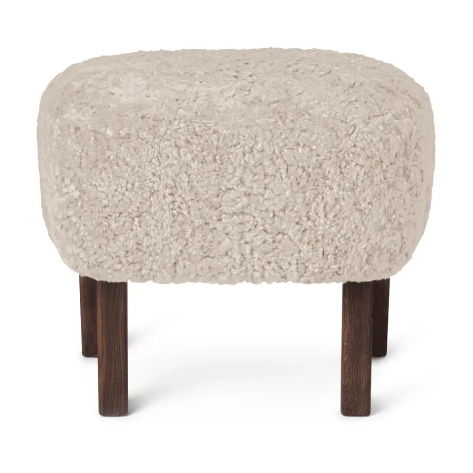 Audo Copenhagen Armchairs & Footstools*Ingeborg ottoman, Sheep skin moonlight-legs in smoked oak WhiteBeige