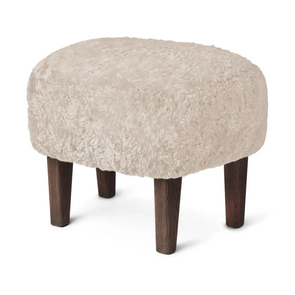 Audo Copenhagen Armchairs & Footstools*Ingeborg ottoman, Sheep skin moonlight-legs in smoked oak WhiteBeige