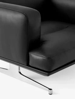&Tradition Armchairs & Footstools*Inland AV21 armchair, Noble leather -polished aluminum Black