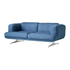 &Tradition Sofas*Inland AV22 sofa 2-seater, Vidar 733-polished aluminium Blue