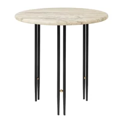 GUBI Coffee Tables*IOI coffee table Ø50 cm, Black-brass-rippled Beige