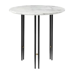 GUBI Coffee Tables*IOI coffee table Ø50 cm, black-brass- marble White