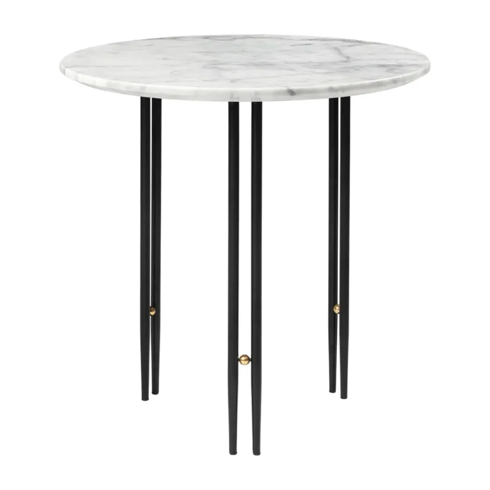 GUBI Coffee Tables*IOI coffee table Ø50 cm, black-brass- marble White