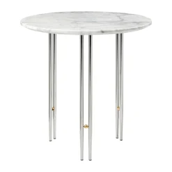 GUBI Coffee Tables*IOI coffee table Ø50 cm, chrome-brass- marble White